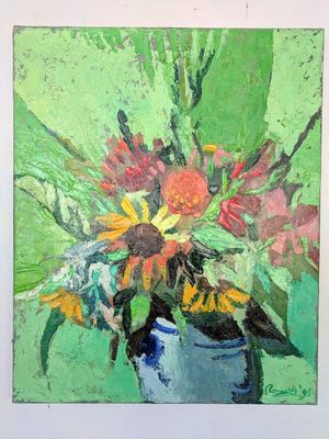 Bouquet dans le pot de Cologne