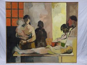 Intérieur, salle d‘opération avec famille